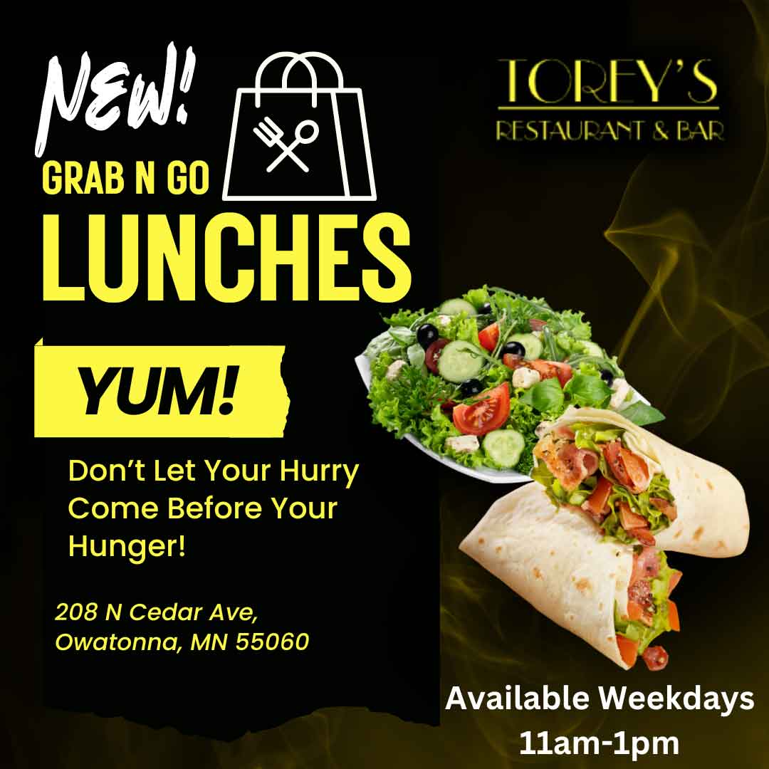 Torey's grab n go lunchs make your lunch break easier.